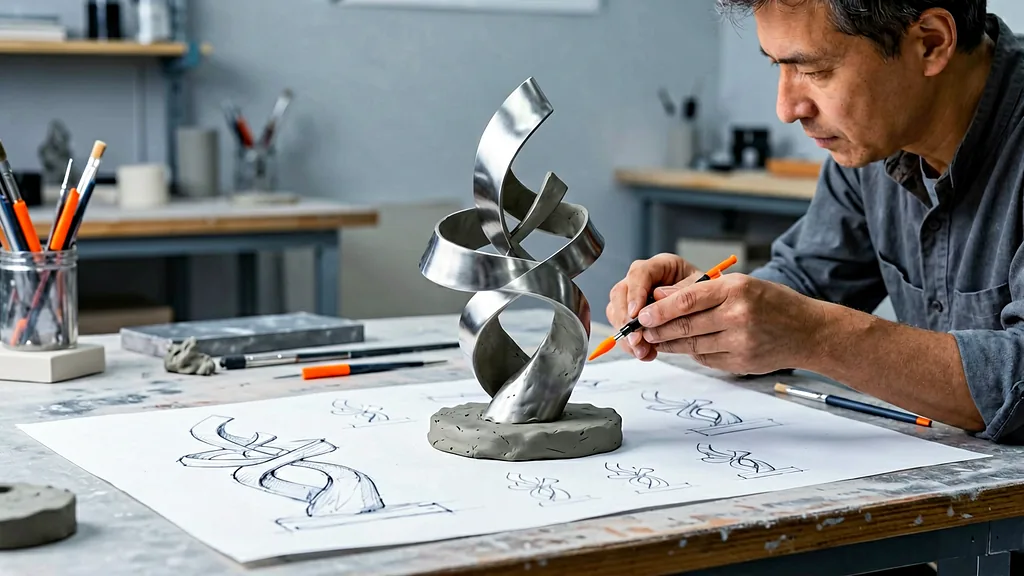 Design development for an abstract stainless steel sculpture