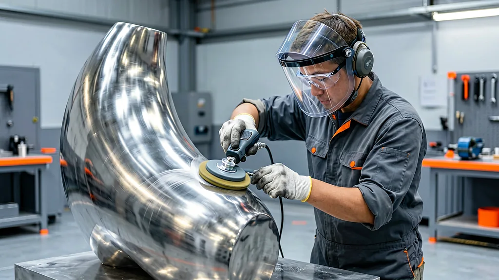 Professional polishing and finishing of a stainless steel sculpture